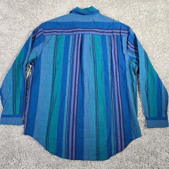Escape by Habitat Shirt Womens Medium Button Up Long Sleeve Stripe Lightweight - Picture 9 of 13